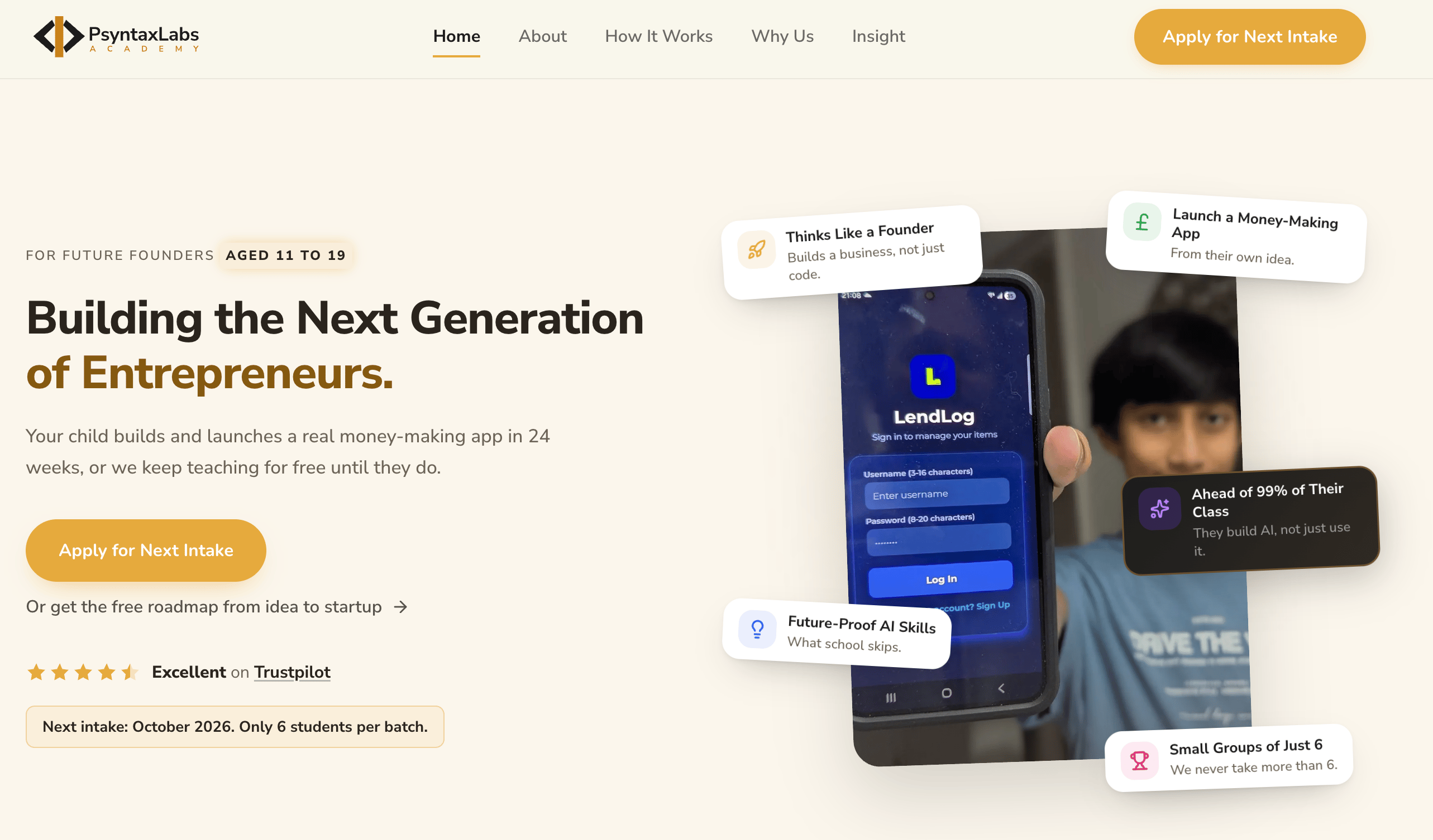 Psyntaxlabs Academy website screenshot