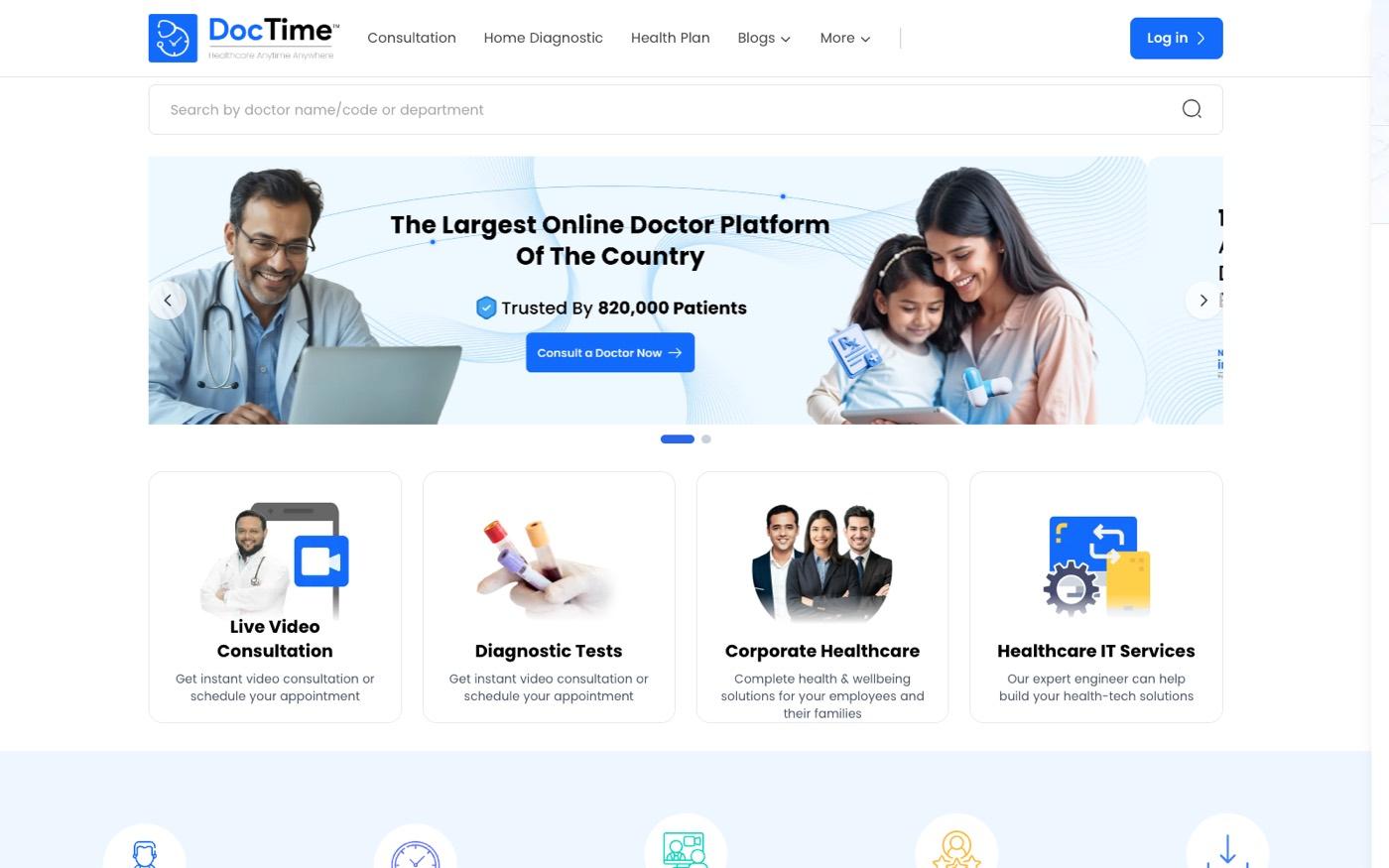 DocTime website screenshot