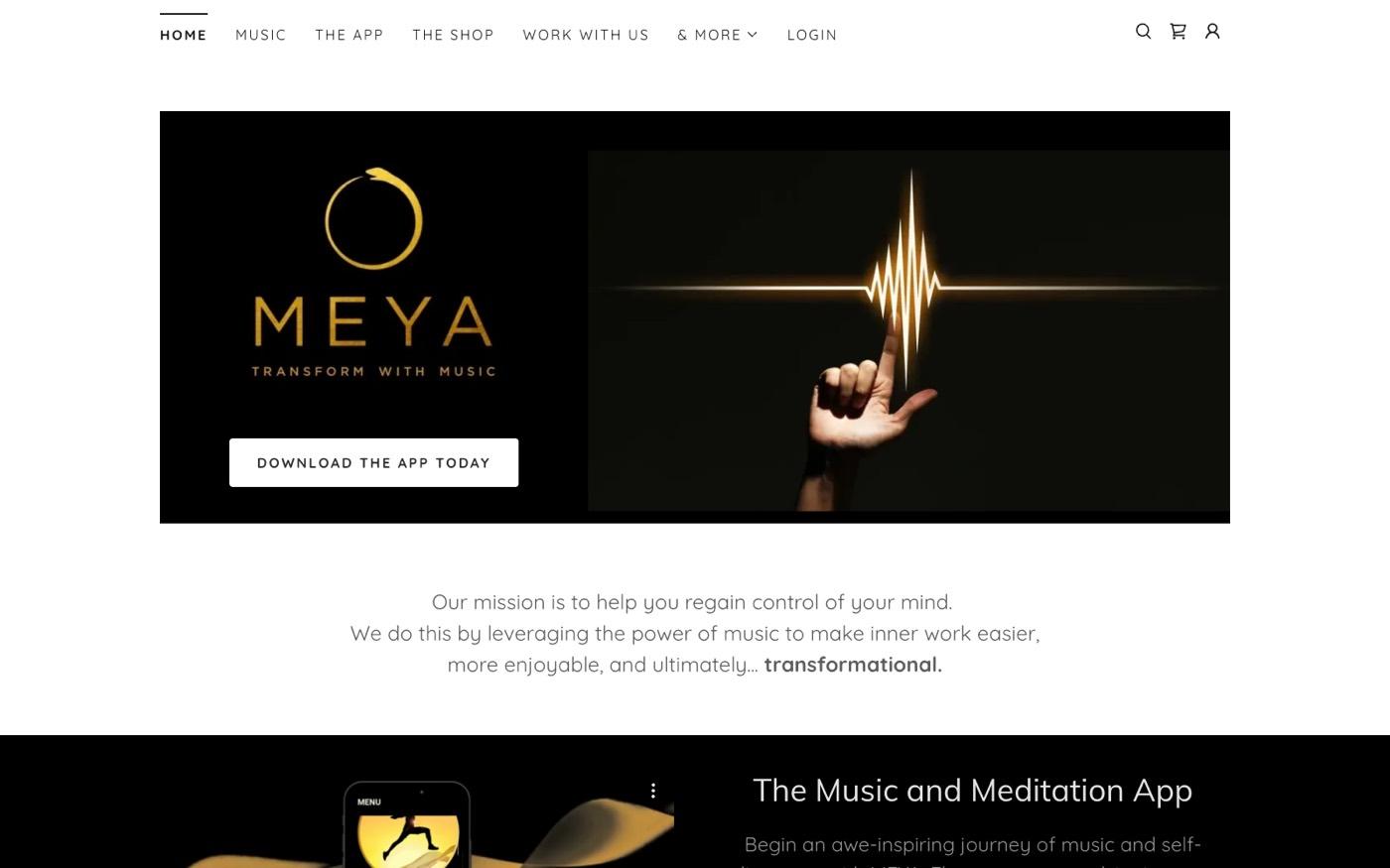 MEYA website screenshot